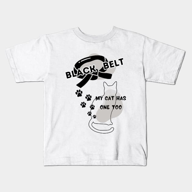 Black Belt Cute Cat | Karate Shirt Kids T-Shirt by Sura